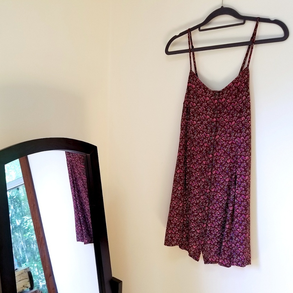 AEO Button-Front Floral Fit and Flare Dress